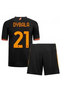 AS Roma Paulo Dybala #21 Babyklær Tredje Fotballdrakt til barn 2023-24 Korte ermer (+ Korte bukser)